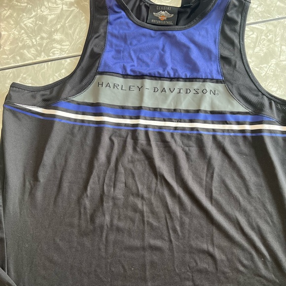 Harley-Davidson tank top with mesh arm decoration . - Picture 2 of 5